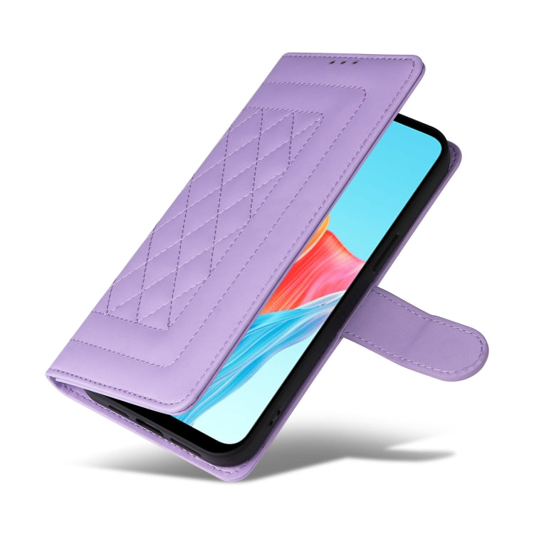 For OPPO A58 4G Diamond Lattice Leather Flip Phone Case