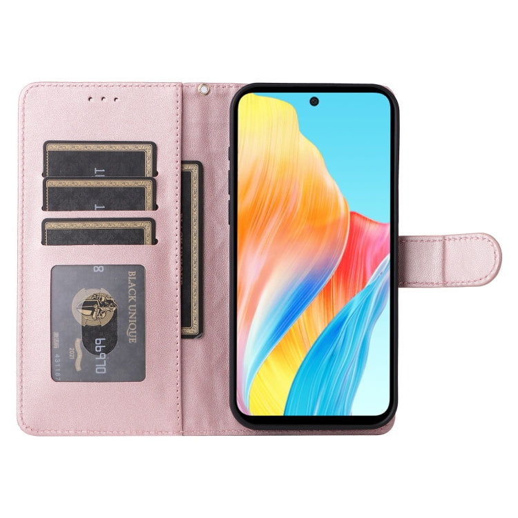 For OPPO A58 4G Diamond Lattice Leather Flip Phone Case
