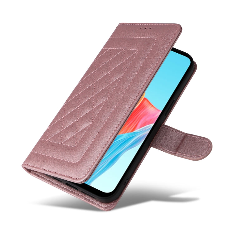 For OPPO A58 4G Diamond Lattice Leather Flip Phone Case