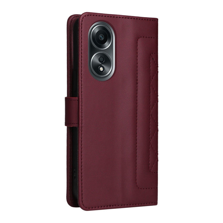 For OPPO A58 4G Diamond Lattice Leather Flip Phone Case