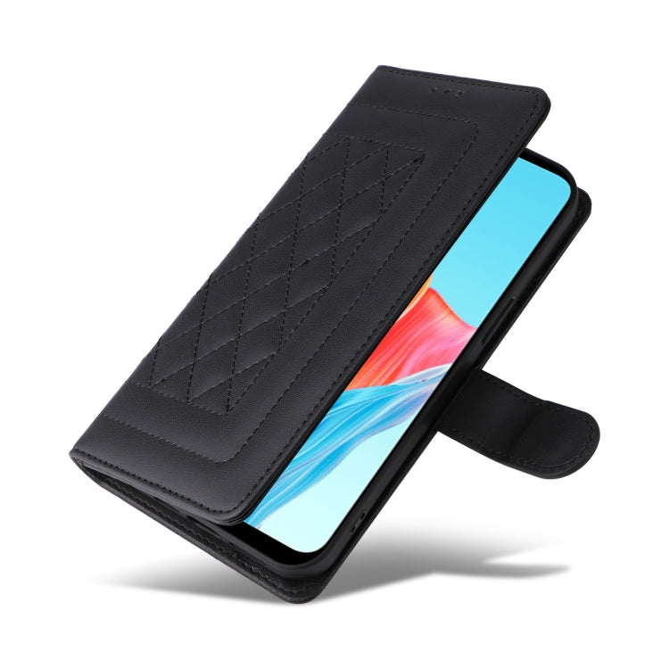 For OPPO A58 4G Diamond Lattice Leather Flip Phone Case