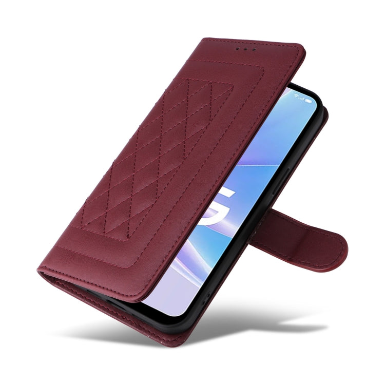 For OPPO A58 5G / A78 5G Diamond Lattice Leather Flip Phone Case