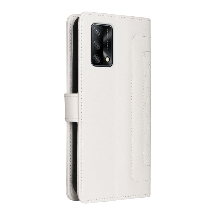 For OPPO A74 / A95 4G / F19 Diamond Lattice Leather Flip Phone Case