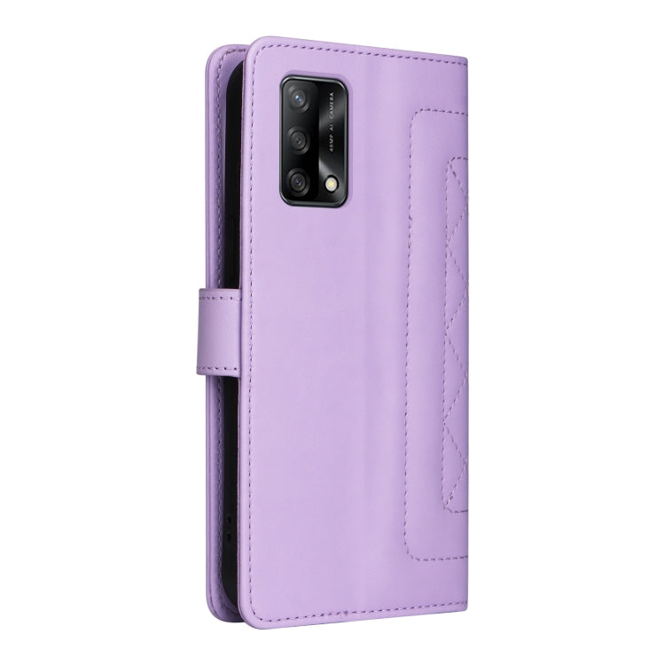For OPPO A74 / A95 4G / F19 Diamond Lattice Leather Flip Phone Case