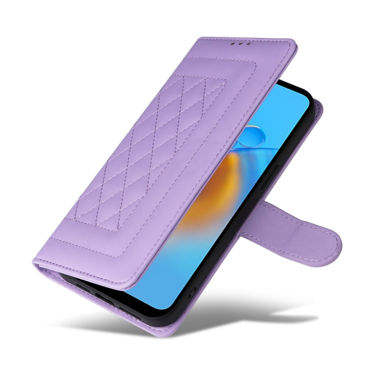 For OPPO A74 / A95 4G / F19 Diamond Lattice Leather Flip Phone Case