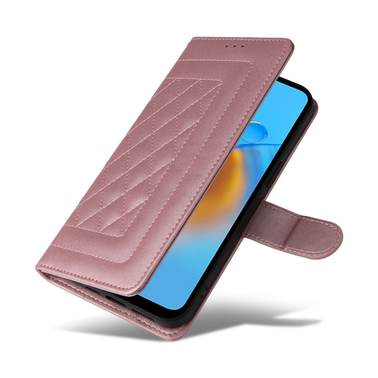 For OPPO A74 / A95 4G / F19 Diamond Lattice Leather Flip Phone Case