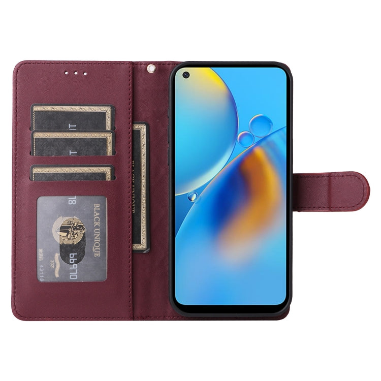 For OPPO A74 / A95 4G / F19 Diamond Lattice Leather Flip Phone Case