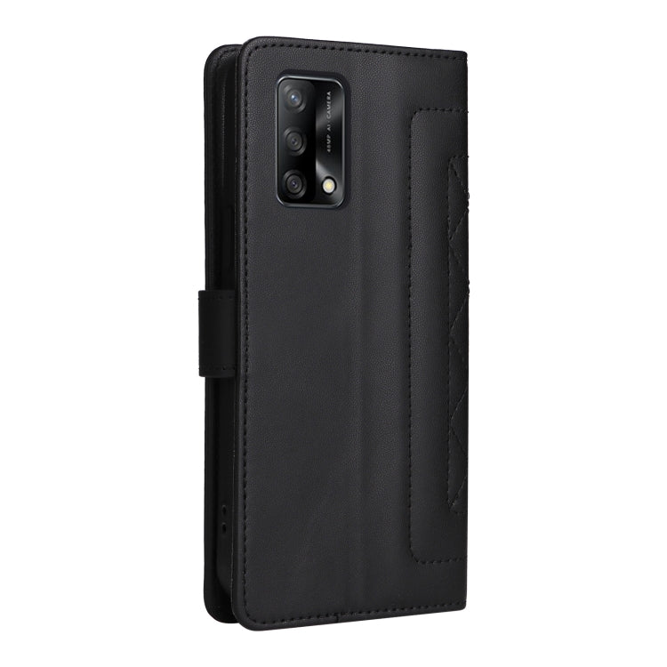 For OPPO A74 / A95 4G / F19 Diamond Lattice Leather Flip Phone Case