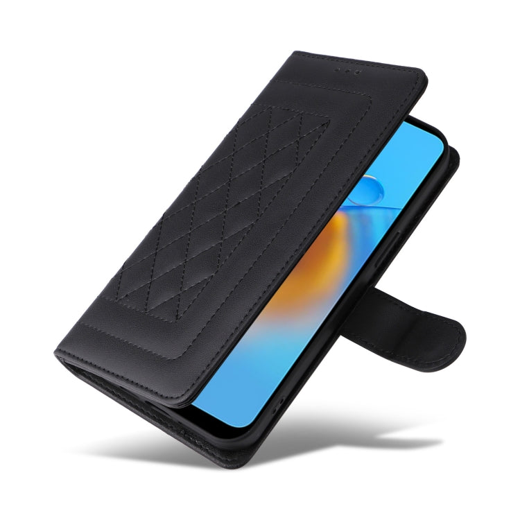 For OPPO A74 / A95 4G / F19 Diamond Lattice Leather Flip Phone Case
