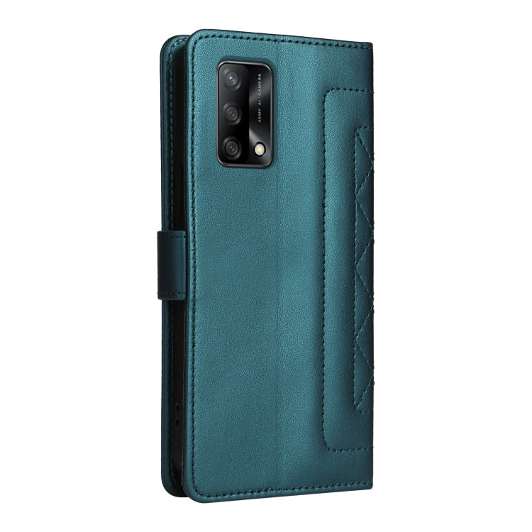 For OPPO A74 / A95 4G / F19 Diamond Lattice Leather Flip Phone Case