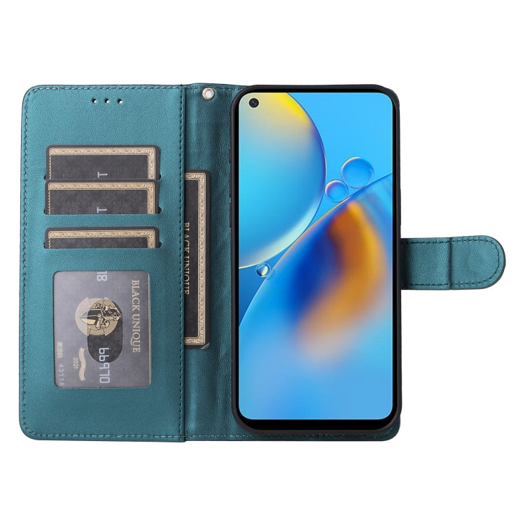 For OPPO A74 / A95 4G / F19 Diamond Lattice Leather Flip Phone Case