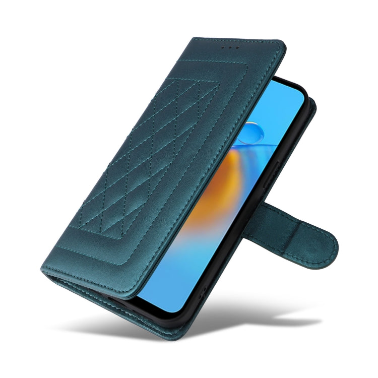 For OPPO A74 / A95 4G / F19 Diamond Lattice Leather Flip Phone Case