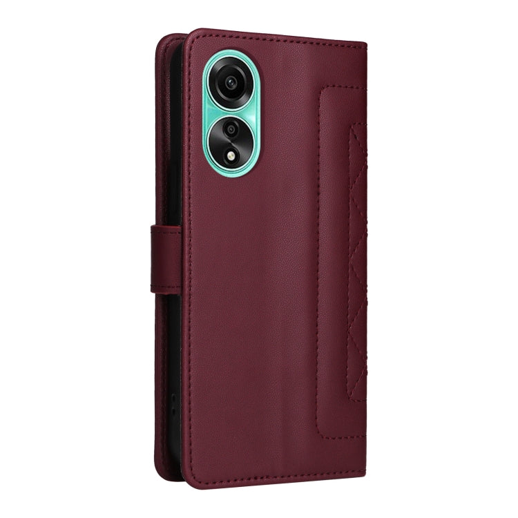 For OPPO A78 4G Diamond Lattice Leather Flip Phone Case
