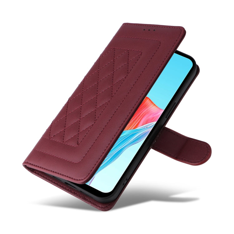 For OPPO A78 4G Diamond Lattice Leather Flip Phone Case