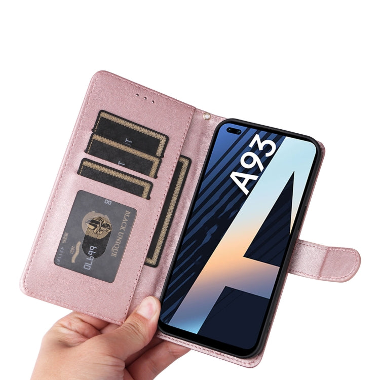 For OPPO A93 4G / F17 Pro Diamond Lattice Leather Flip Phone Case