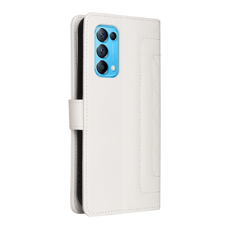 For OPPO Reno5 5G / Find X3 Lite Diamond Lattice Leather Flip Phone Case