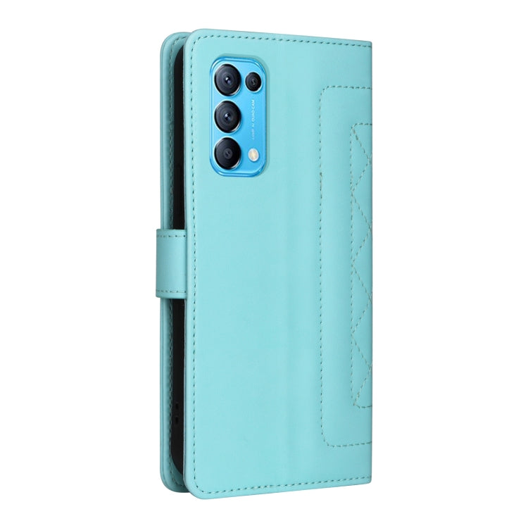 For OPPO Reno5 5G / Find X3 Lite Diamond Lattice Leather Flip Phone Case