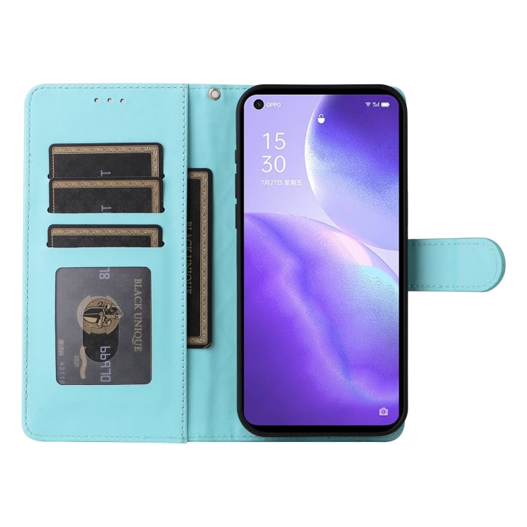 For OPPO Reno5 5G / Find X3 Lite Diamond Lattice Leather Flip Phone Case