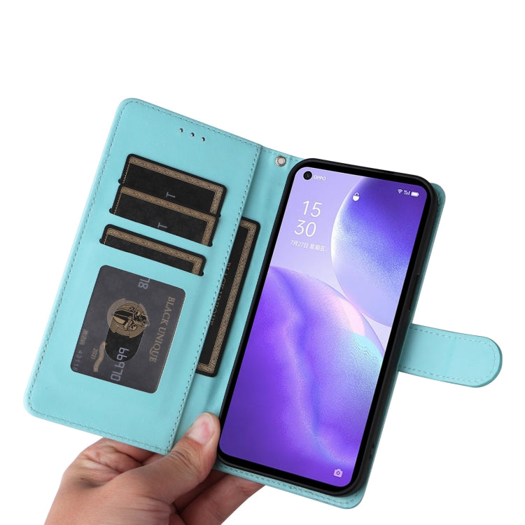 For OPPO Reno5 5G / Find X3 Lite Diamond Lattice Leather Flip Phone Case