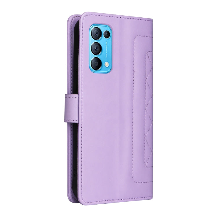 For OPPO Reno5 5G / Find X3 Lite Diamond Lattice Leather Flip Phone Case