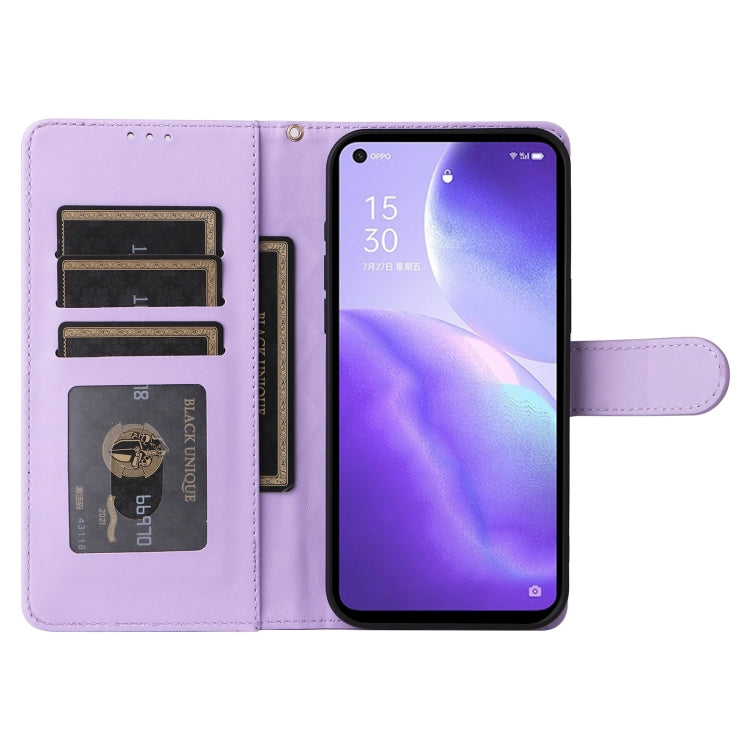 For OPPO Reno5 5G / Find X3 Lite Diamond Lattice Leather Flip Phone Case