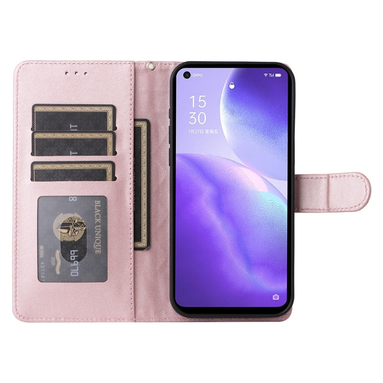 For OPPO Reno5 5G / Find X3 Lite Diamond Lattice Leather Flip Phone Case