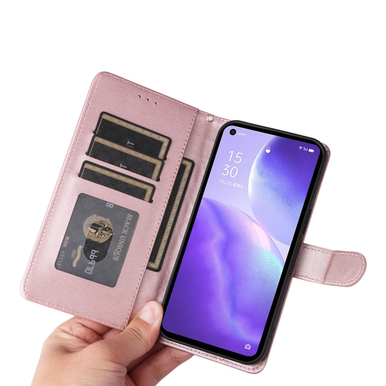 For OPPO Reno5 5G / Find X3 Lite Diamond Lattice Leather Flip Phone Case
