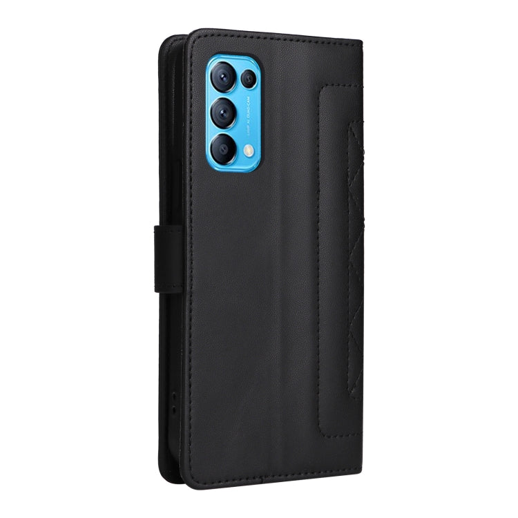 For OPPO Reno5 5G / Find X3 Lite Diamond Lattice Leather Flip Phone Case
