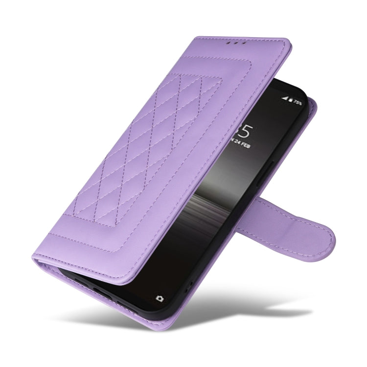 For Sony Xperia 1 II Diamond Lattice Leather Flip Phone Case
