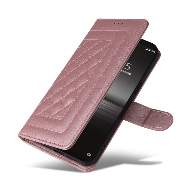 For Sony Xperia 1 II Diamond Lattice Leather Flip Phone Case