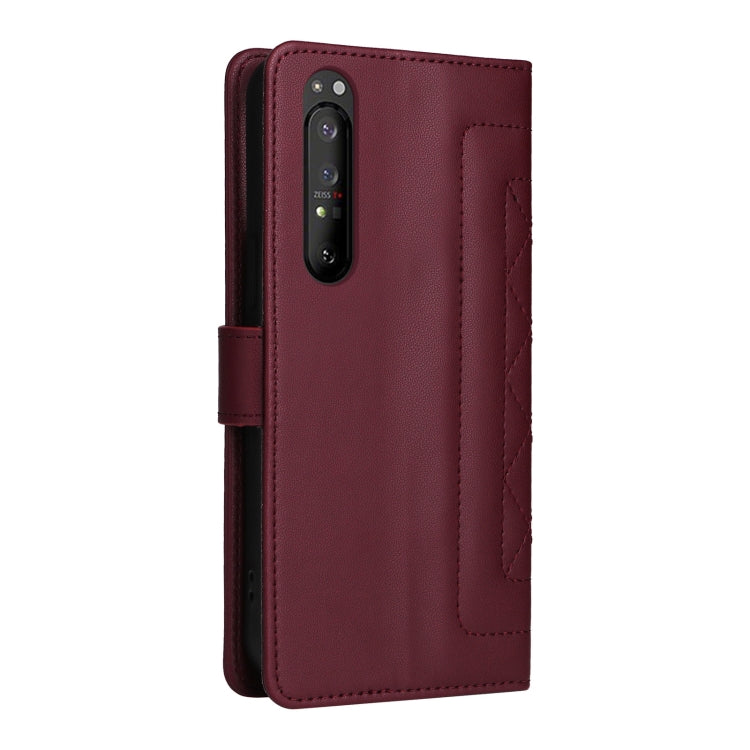 For Sony Xperia 1 II Diamond Lattice Leather Flip Phone Case