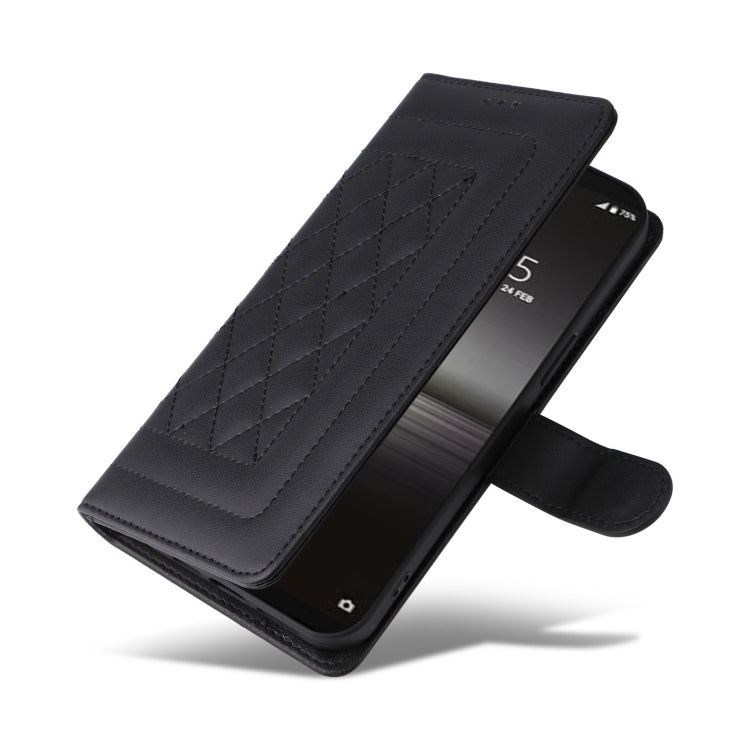 For Sony Xperia 1 II Diamond Lattice Leather Flip Phone Case