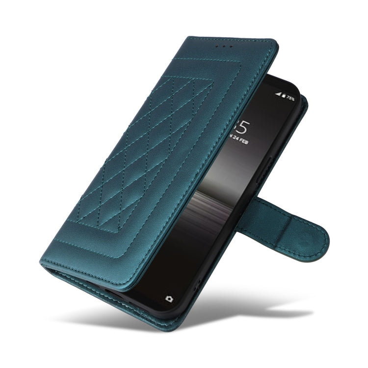 For Sony Xperia 1 II Diamond Lattice Leather Flip Phone Case