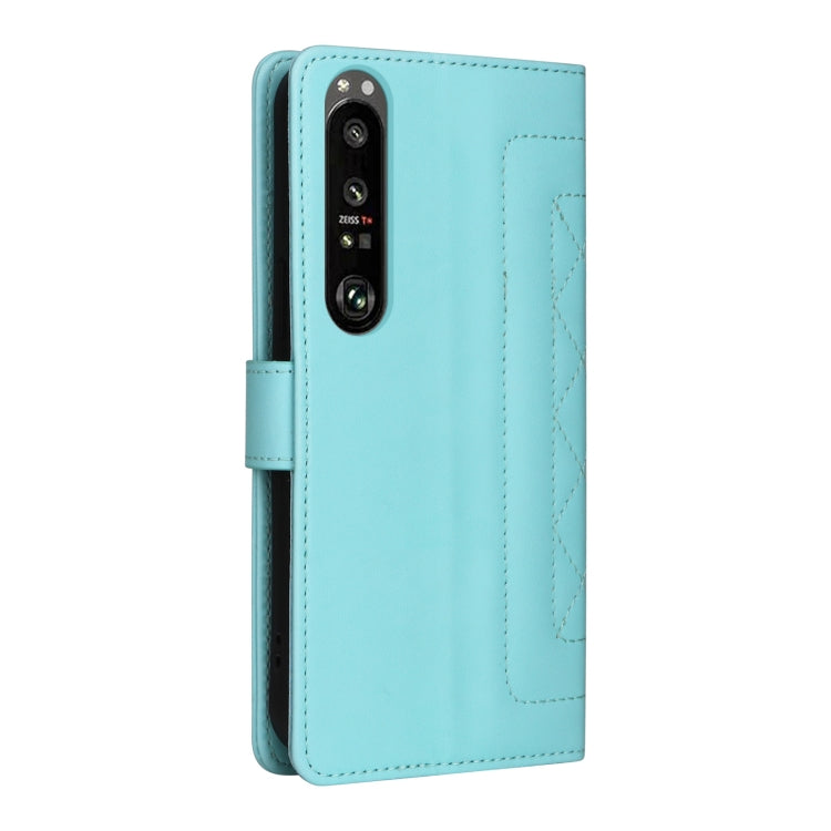 For Sony Xperia 1 III Diamond Lattice Leather Flip Phone Case