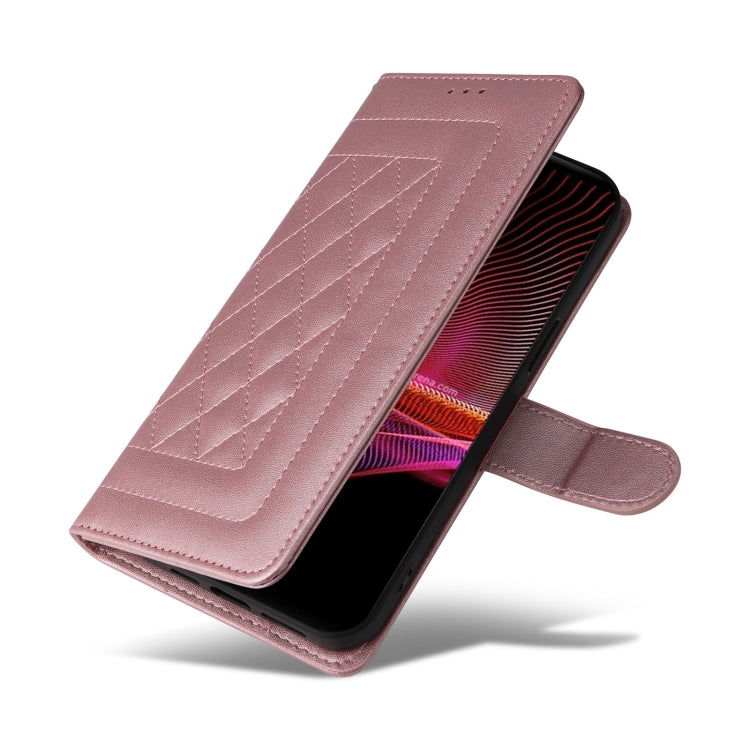 For Sony Xperia 1 III Diamond Lattice Leather Flip Phone Case