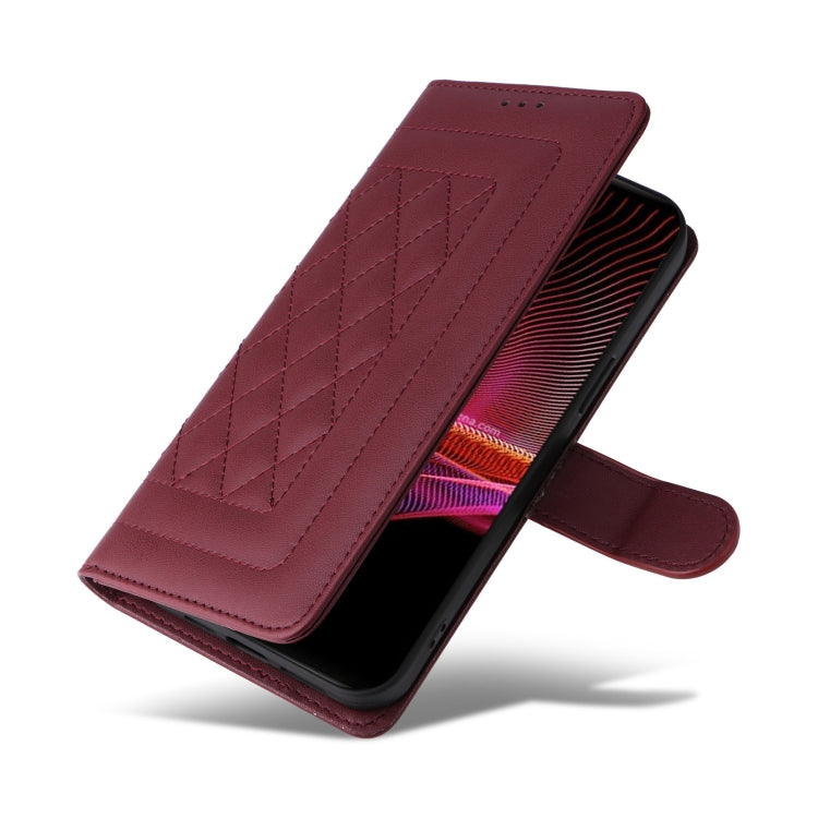 For Sony Xperia 1 III Diamond Lattice Leather Flip Phone Case