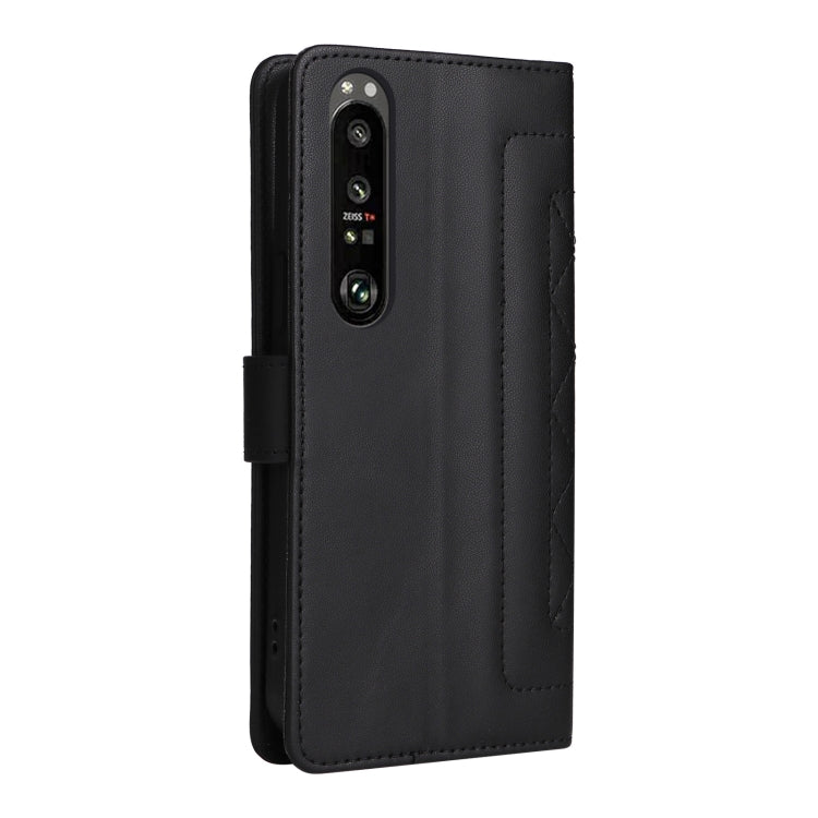 For Sony Xperia 1 III Diamond Lattice Leather Flip Phone Case