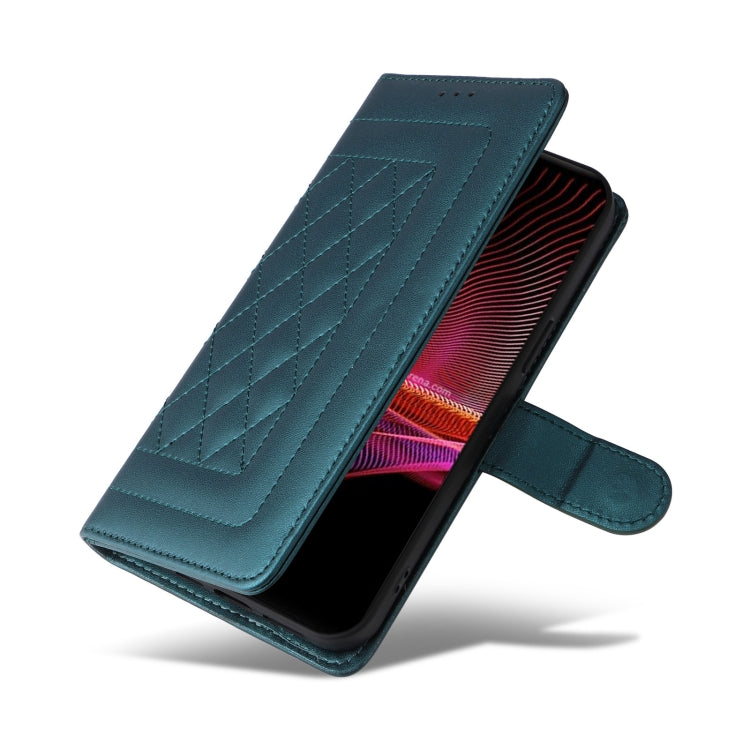 For Sony Xperia 1 III Diamond Lattice Leather Flip Phone Case