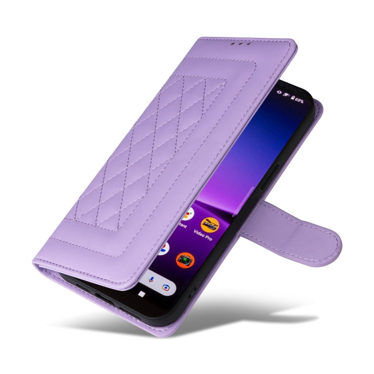 For Sony Xperia 1 IV Diamond Lattice Leather Flip Phone Case
