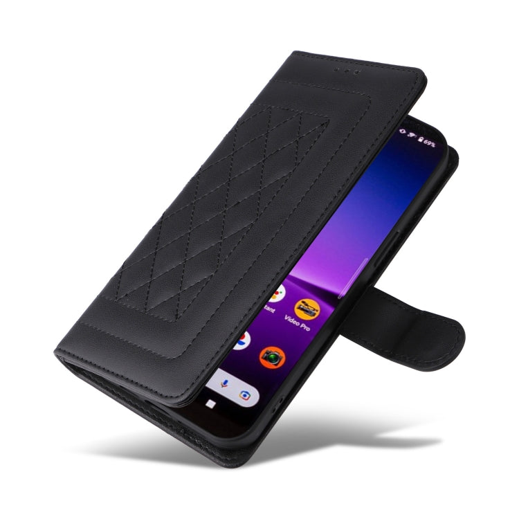 For Sony Xperia 1 IV Diamond Lattice Leather Flip Phone Case