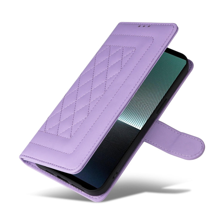 For Sony Xperia 1 V Diamond Lattice Leather Flip Phone Case