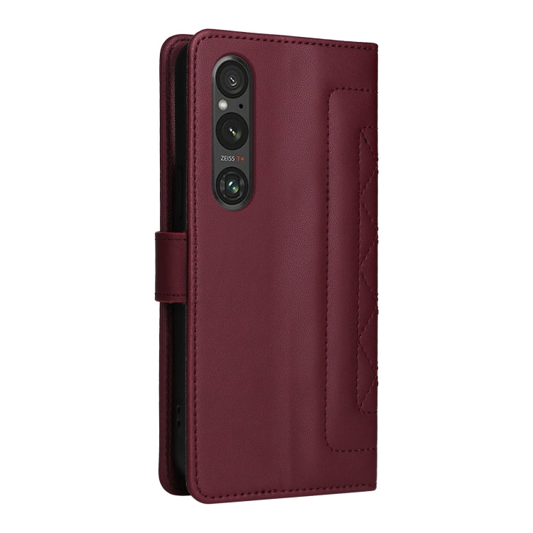 For Sony Xperia 1 V Diamond Lattice Leather Flip Phone Case
