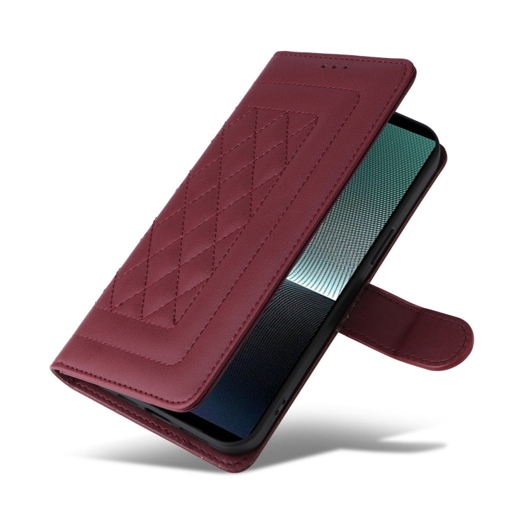 For Sony Xperia 1 V Diamond Lattice Leather Flip Phone Case