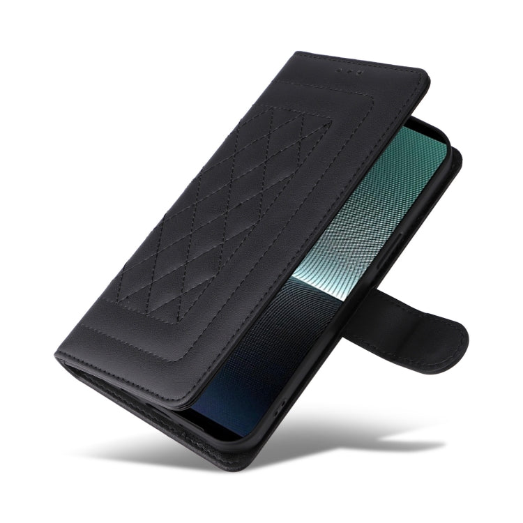 For Sony Xperia 1 V Diamond Lattice Leather Flip Phone Case