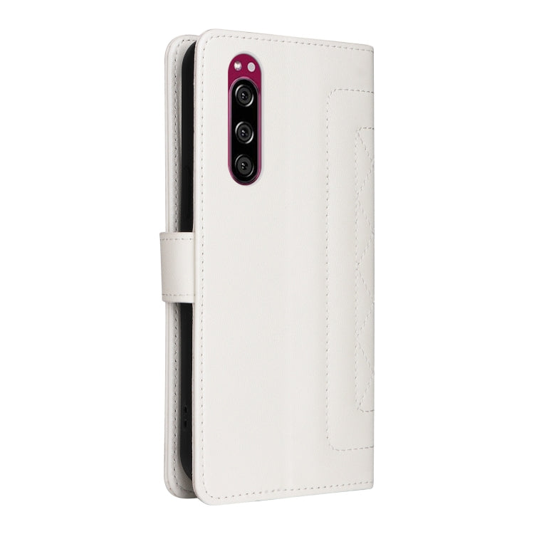 For Sony Xperia 5 Diamond Lattice Leather Flip Phone Case