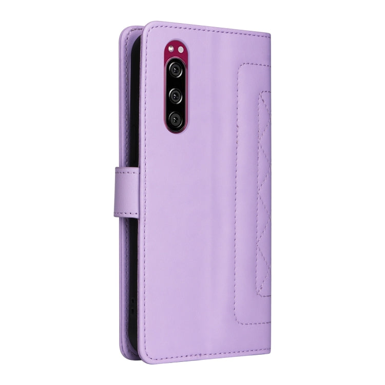 For Sony Xperia 5 Diamond Lattice Leather Flip Phone Case