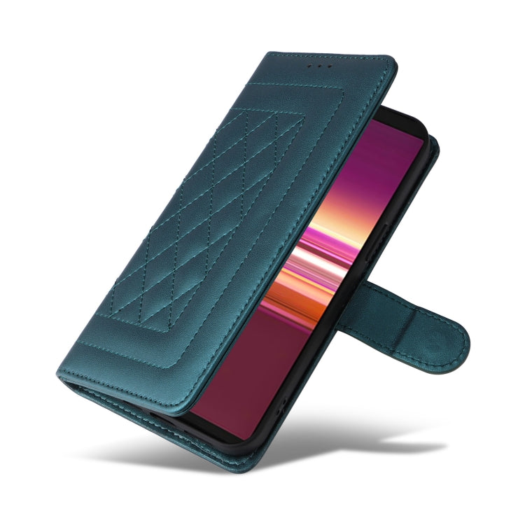 For Sony Xperia 5 Diamond Lattice Leather Flip Phone Case