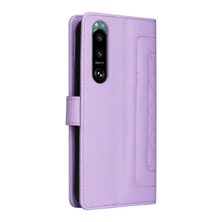 For Sony Xperia 5 III Diamond Lattice Leather Flip Phone Case