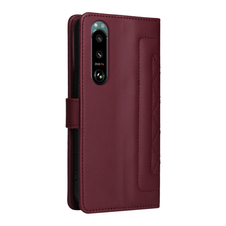 For Sony Xperia 5 III Diamond Lattice Leather Flip Phone Case