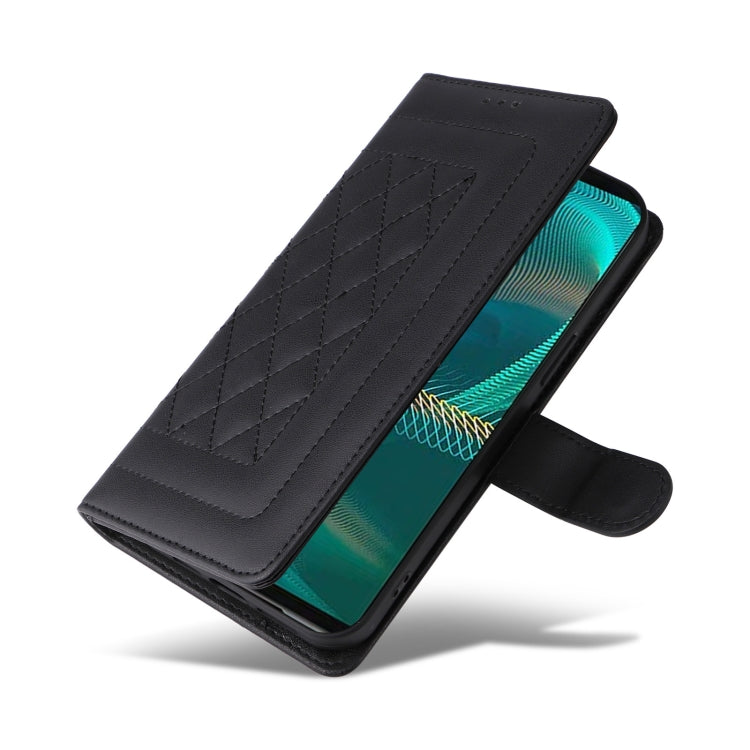 For Sony Xperia 5 III Diamond Lattice Leather Flip Phone Case